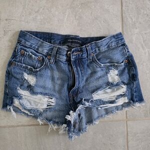 Aeropostale Women's Ripped Blue Jean Shorts